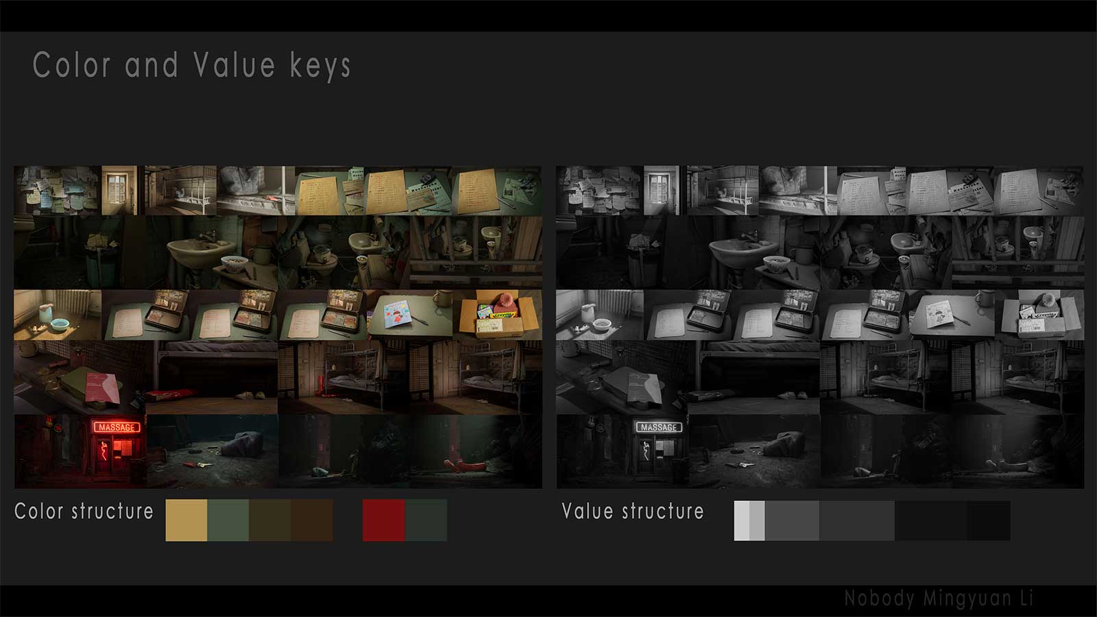 A breakdown of color choice in different shots.