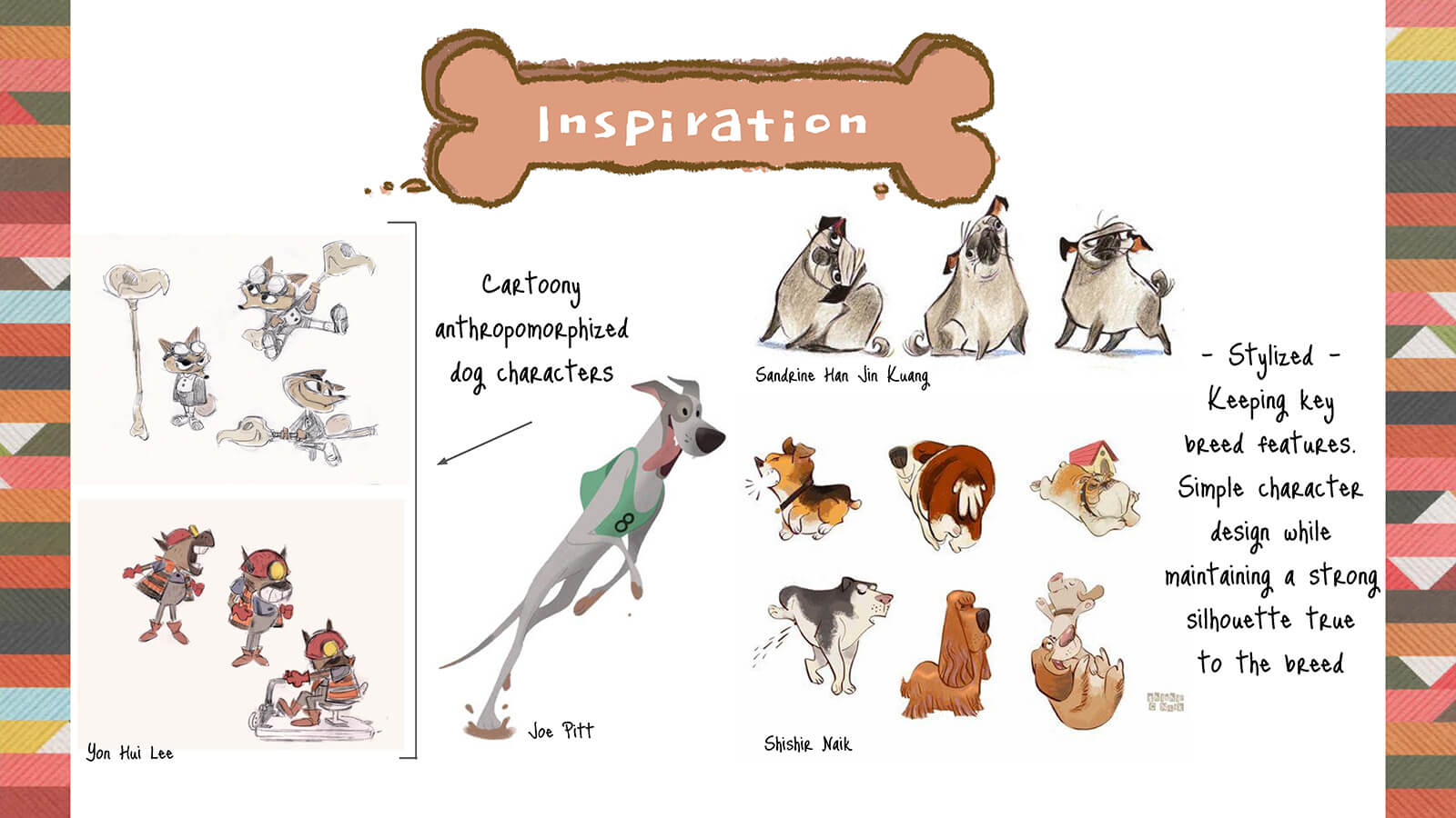 Character design inspirations for the dogs in PrePAWsterous