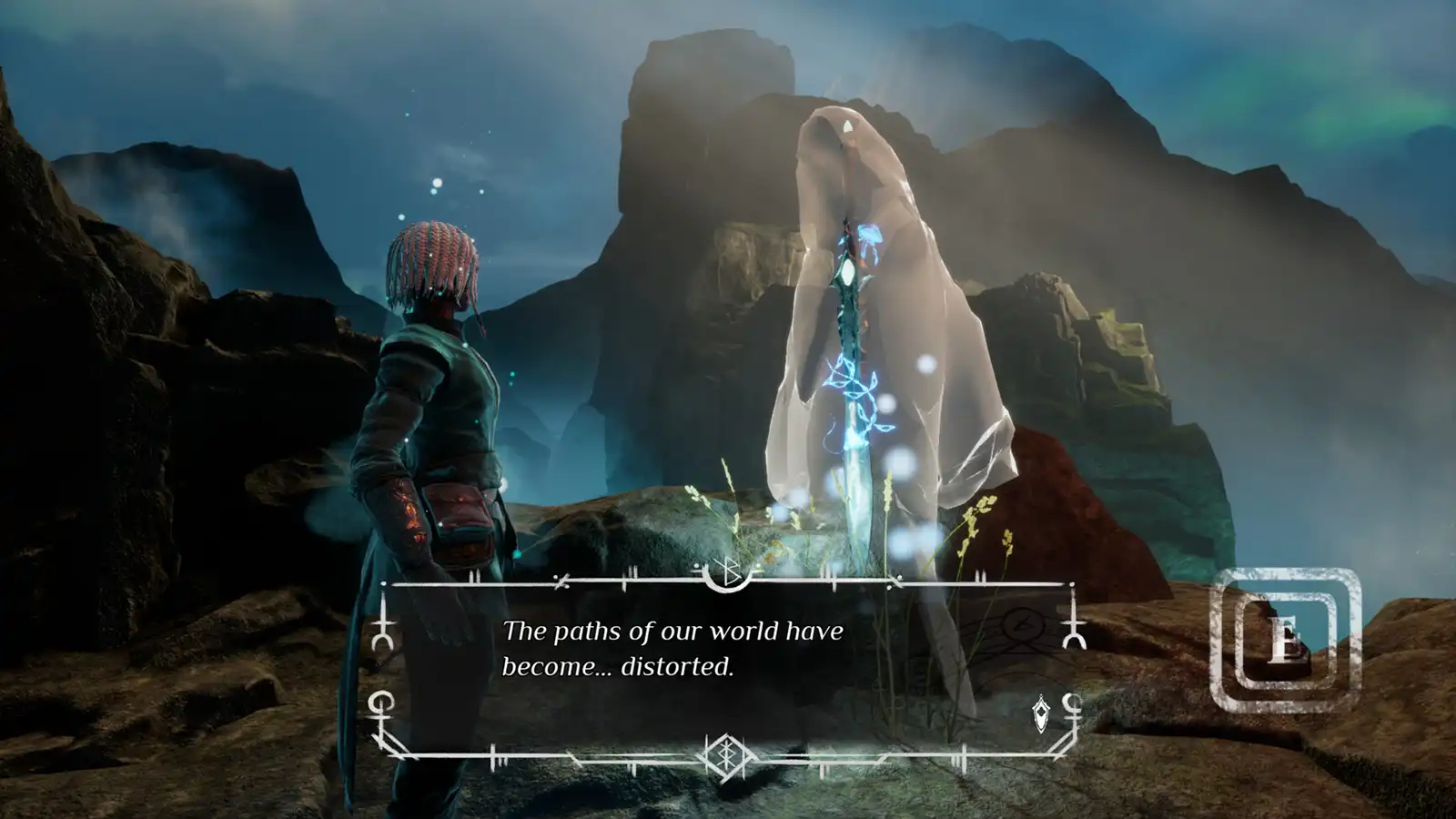 A player speaks with a NPC.