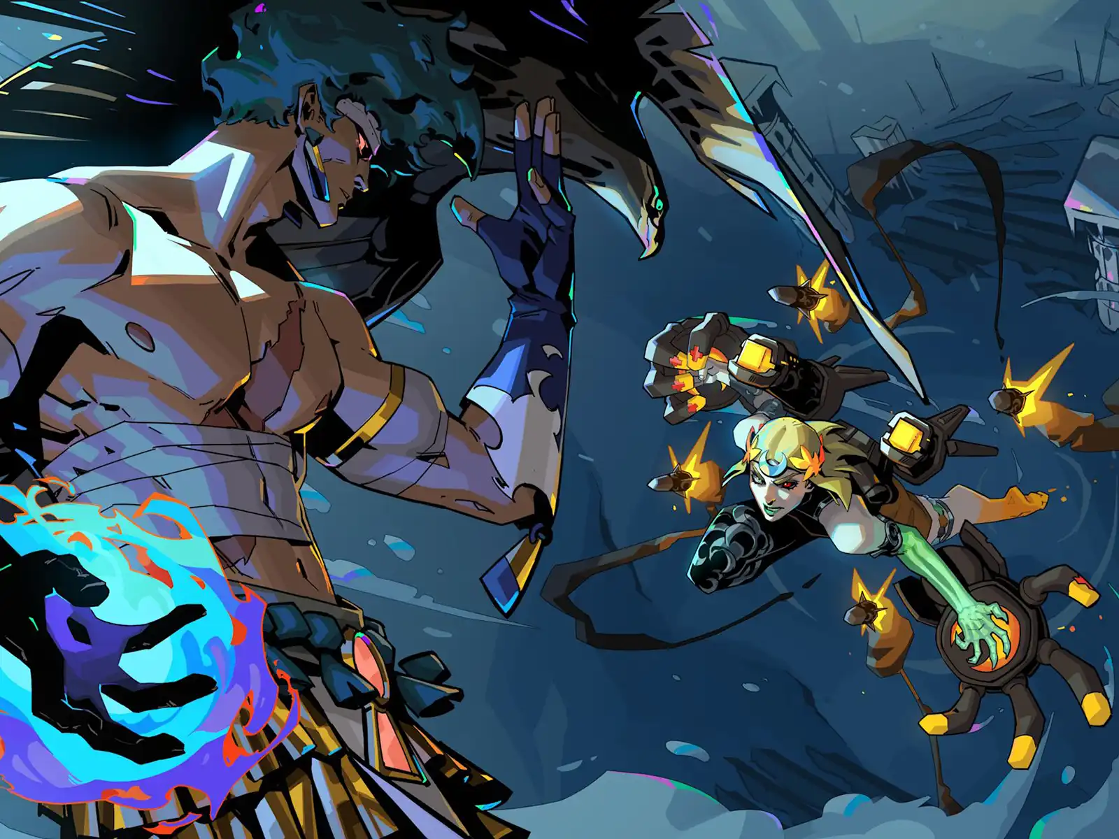 A Hades II character braces for an attack.